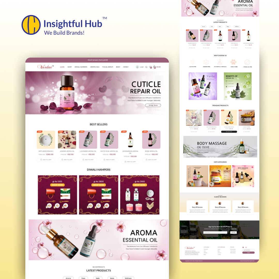 Verdai beauty ecommerce website design project
